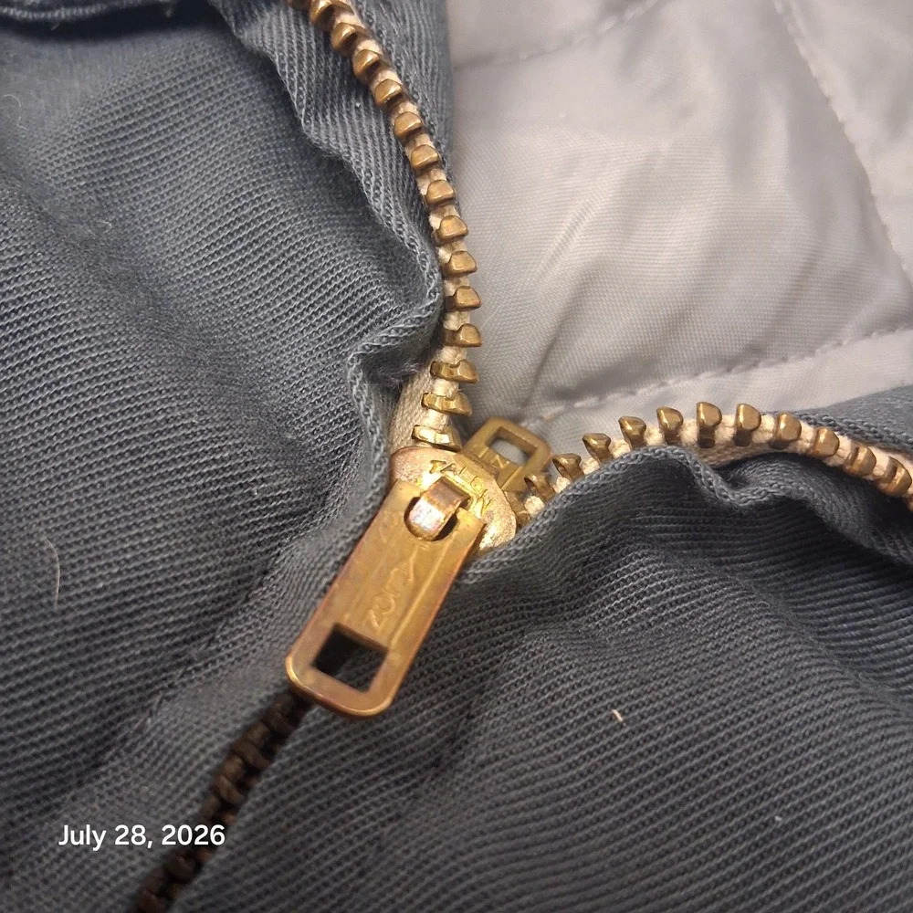 Vintage Topp Master Sears Workwear Jacket Mens 44 Blue Removable Liner Talon Zip